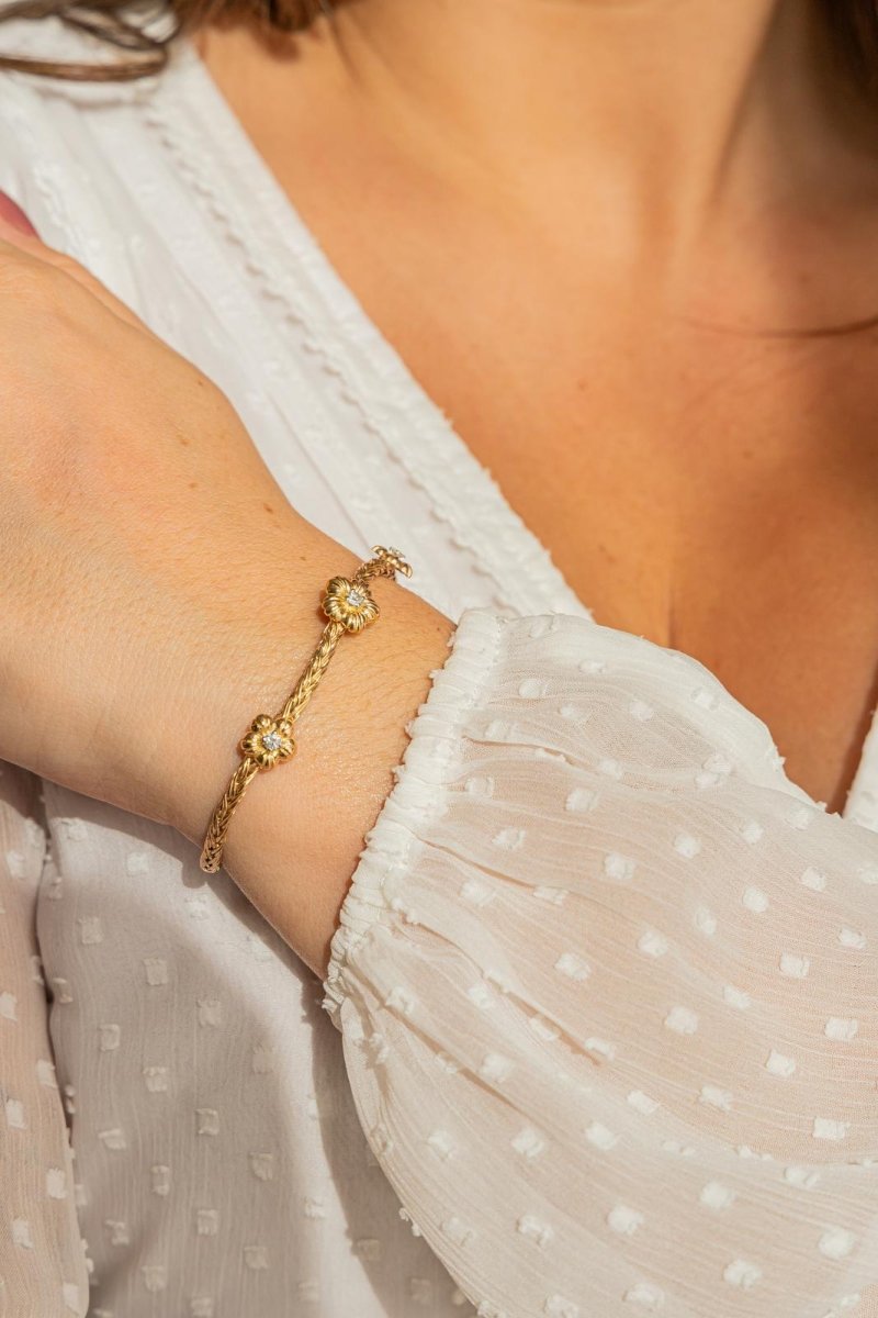 Bracelet Fleur Or jaune Diamant - Castafiore