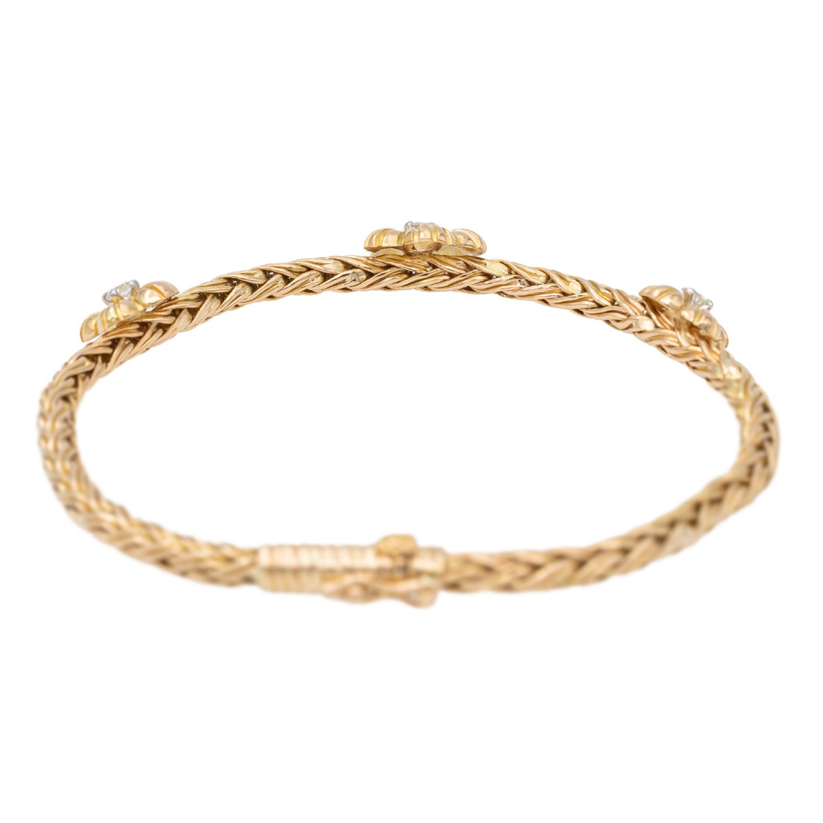 Bracelet Fleur Or jaune Diamant - Castafiore