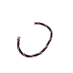 Bracelet FRED "Force 10" en or blanc, cordon et acier - Castafiore