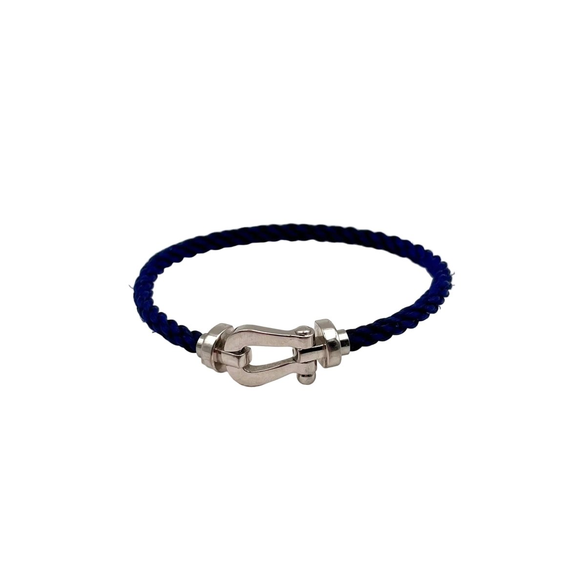 Bracelet FRED "Force 10" en or blanc, cordon et acier - Castafiore