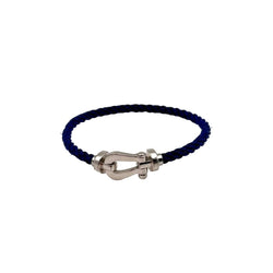 Bracelet FRED "Force 10" en or blanc, cordon et acier - Castafiore