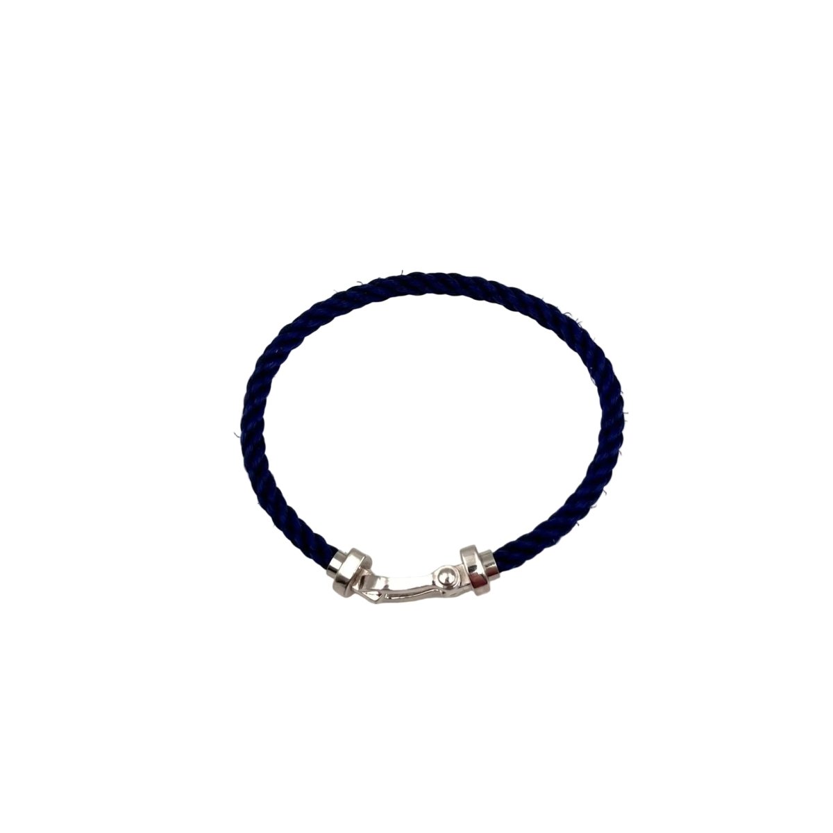 Bracelet FRED "Force 10" en or blanc, cordon et acier - Castafiore