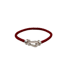 Bracelet FRED "Force 10" en or blanc, cordon et acier - Castafiore