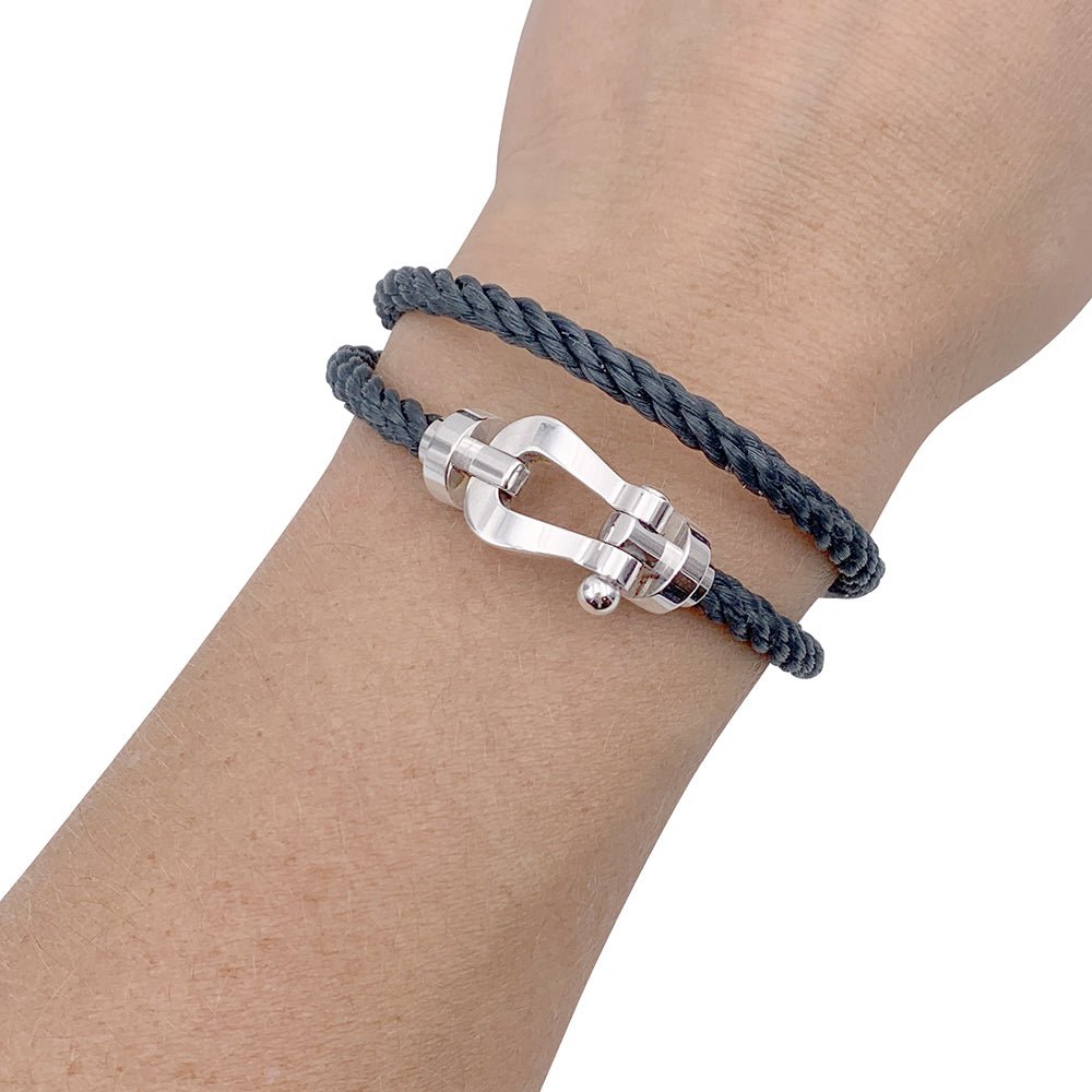 Bracelet FRED "Force 10" en or blanc et acier - Castafiore