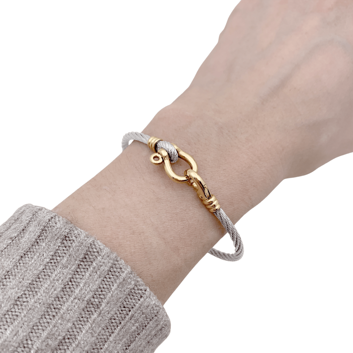 Bracelet FRED "Force 10" en or jaune et acier - Castafiore