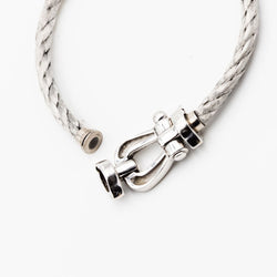 Bracelet FRED "Force 10" GM en or blanc, acier et diamants - Castafiore