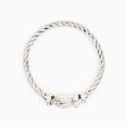 Bracelet FRED "Force 10" GM en or blanc, acier et diamants - Castafiore