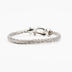 Bracelet FRED "Force 10" GM en or blanc, acier et diamants - Castafiore