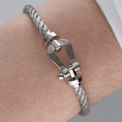 Bracelet FRED "Force 10" GM en or blanc et acier - Castafiore