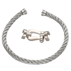 Bracelet FRED "Force 10" GM en or blanc et acier - Castafiore