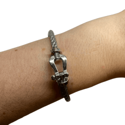 Bracelet FRED "Force 10" GM en or blanc et acier - Castafiore