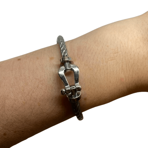 Bracelet FRED "Force 10" GM en or blanc et acier - Castafiore