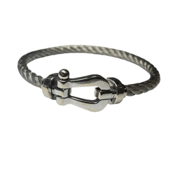 Bracelet FRED "Force 10" GM en or blanc et acier - Castafiore