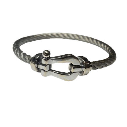 Bracelet FRED "Force 10" GM en or blanc et acier - Castafiore