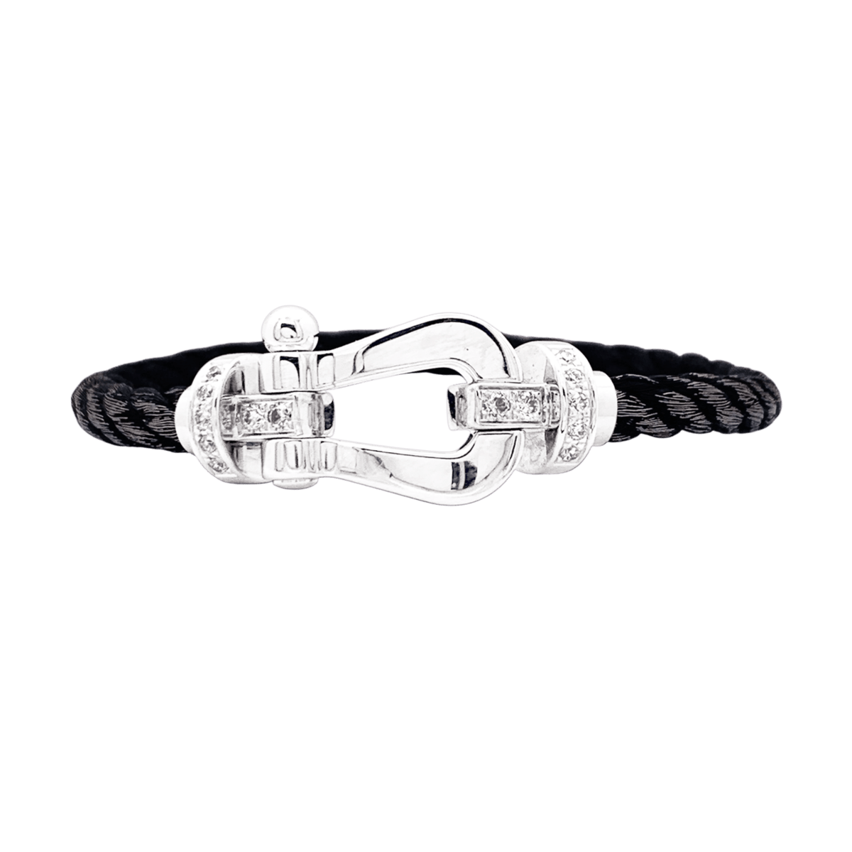 Bracelet FRED "Force 10" GM en or blanc et diamants - Castafiore