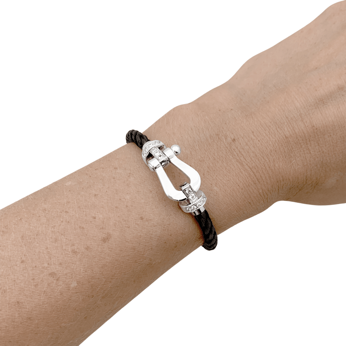 Bracelet FRED "Force 10" GM en or blanc et diamants - Castafiore