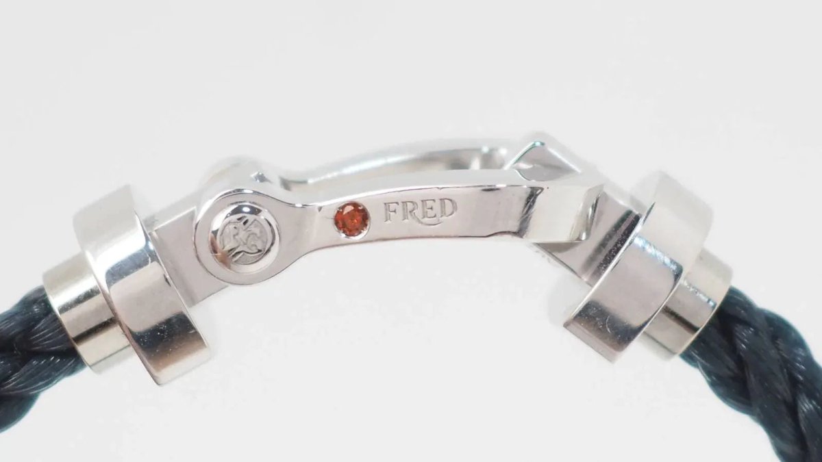 Bracelet Fred Force 10 GM "Roland Garros" en or blanc et grenat - Castafiore