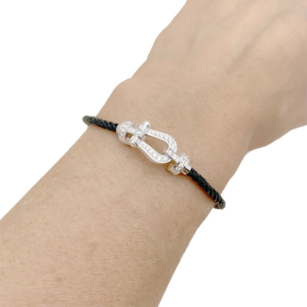 Bracelet Fred, "Force 10" or blanc, diamants. - Castafiore