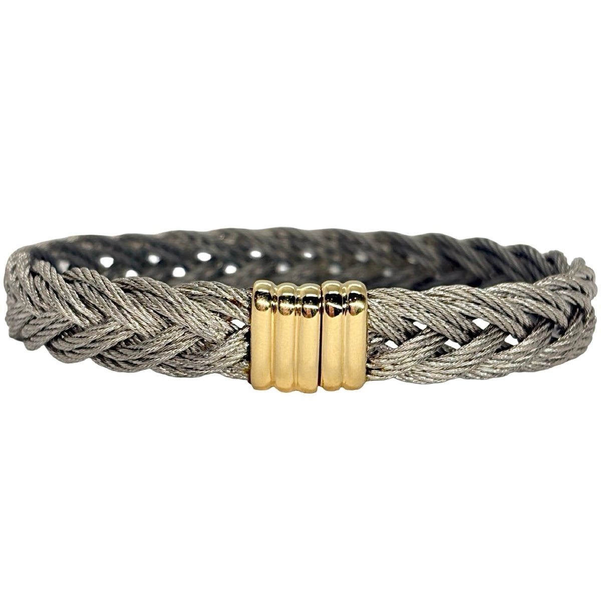 Bracelet FRED "Force 10 Vintage" en or jaune et acier - Castafiore