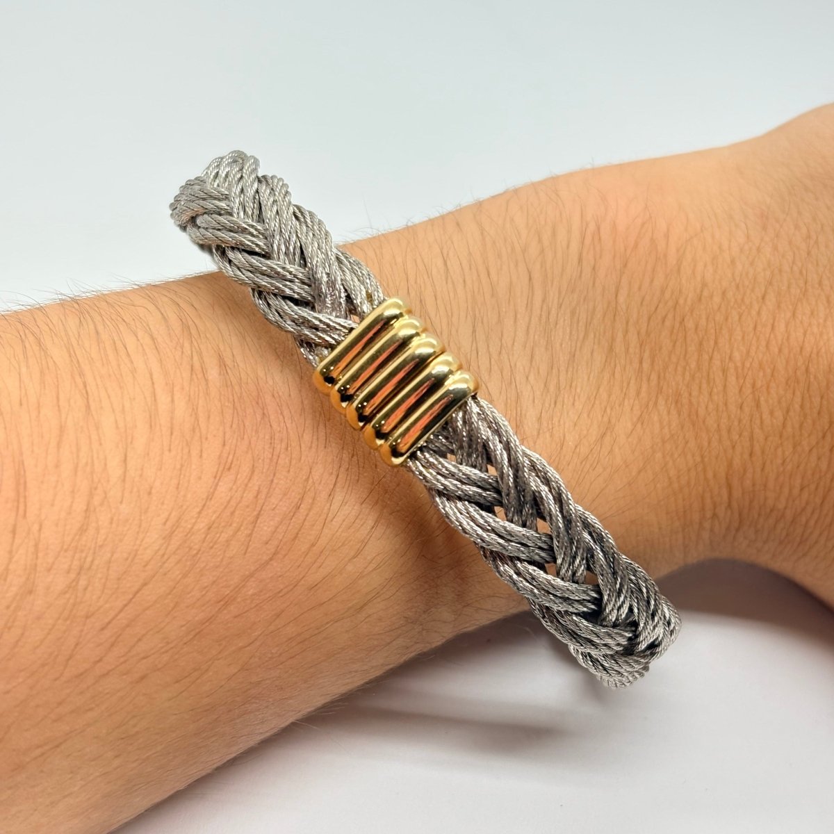 Bracelet FRED "Force 10 Vintage" en or jaune et acier - Castafiore