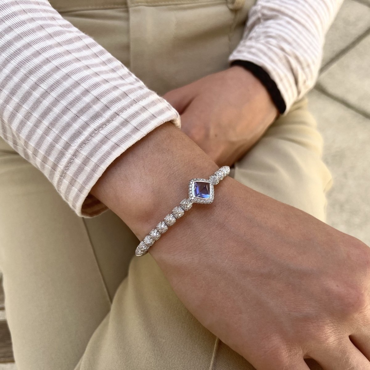 Bracelet FRED "Pain de sucre" en or gris, tanzanite et diamants. - Castafiore