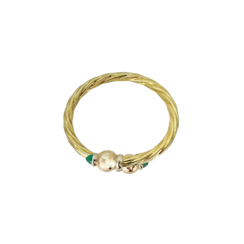 Bracelet Jonc FRED en or jaune, or rose et chrysoprase