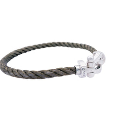 Bracelet Fred,"Force 10", en or blanc et acier. - Castafiore