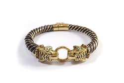 Bracelet Gay Freres tigres en or et argent - Castafiore