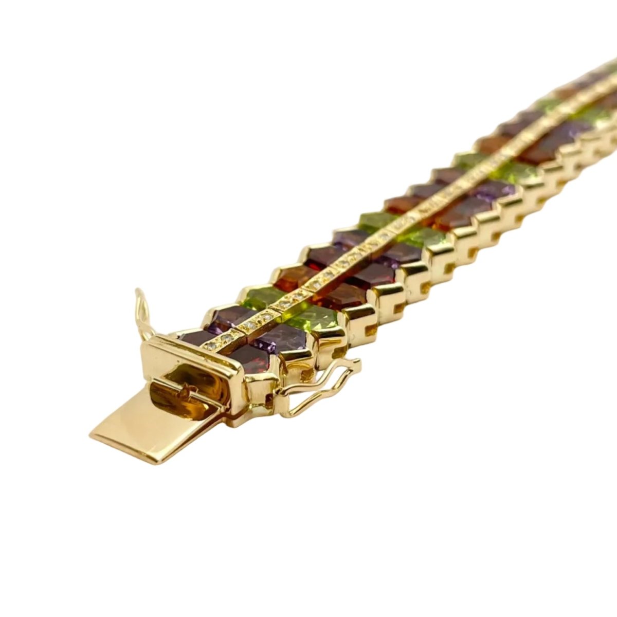 Bracelet GOUBLE' PARIS en or jaune, quartz, améthystes, tourmalines et diamants - Castafiore