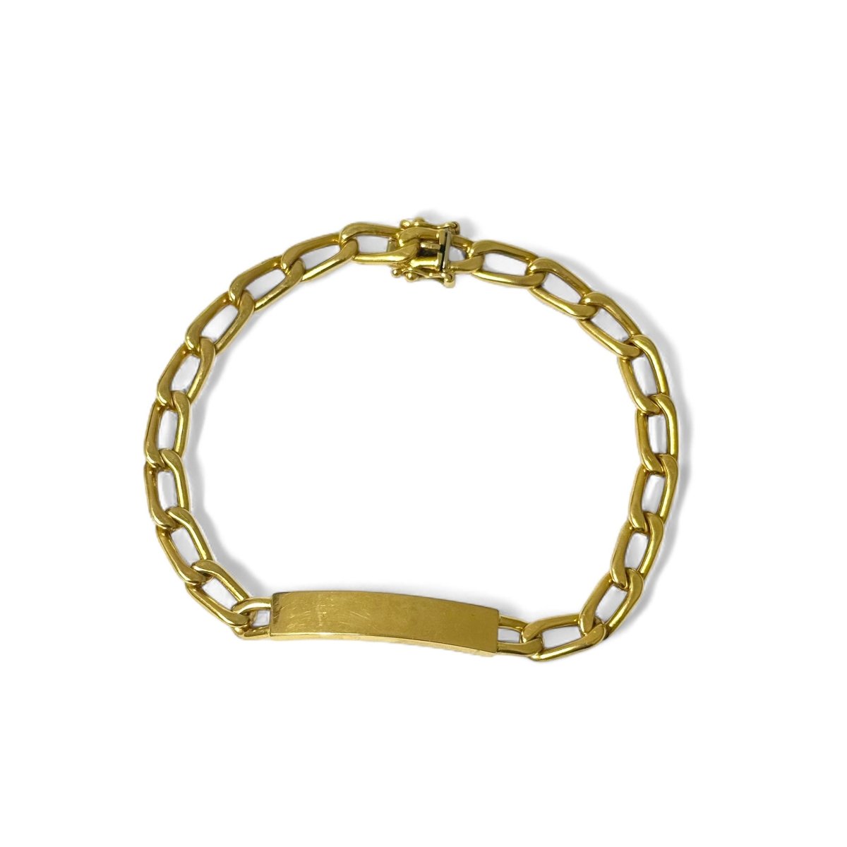 Bracelet Gourmette à maille cheval en or jaune - Castafiore