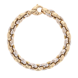 Bracelet GOURMETTE Deux ors en or jaune et or blanc - Castafiore