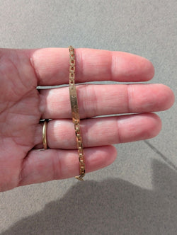 Bracelet gourmette d'identité en or rose - Castafiore