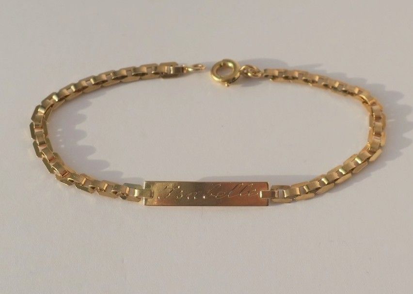Bracelet gourmette d'identité en or rose - Castafiore