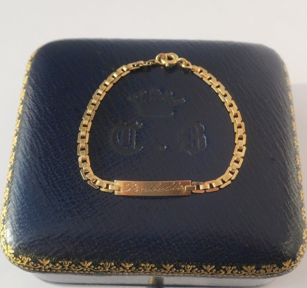 Bracelet gourmette d'identité en or rose - Castafiore