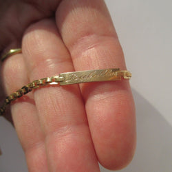 Bracelet gourmette d'identité en or rose - Castafiore