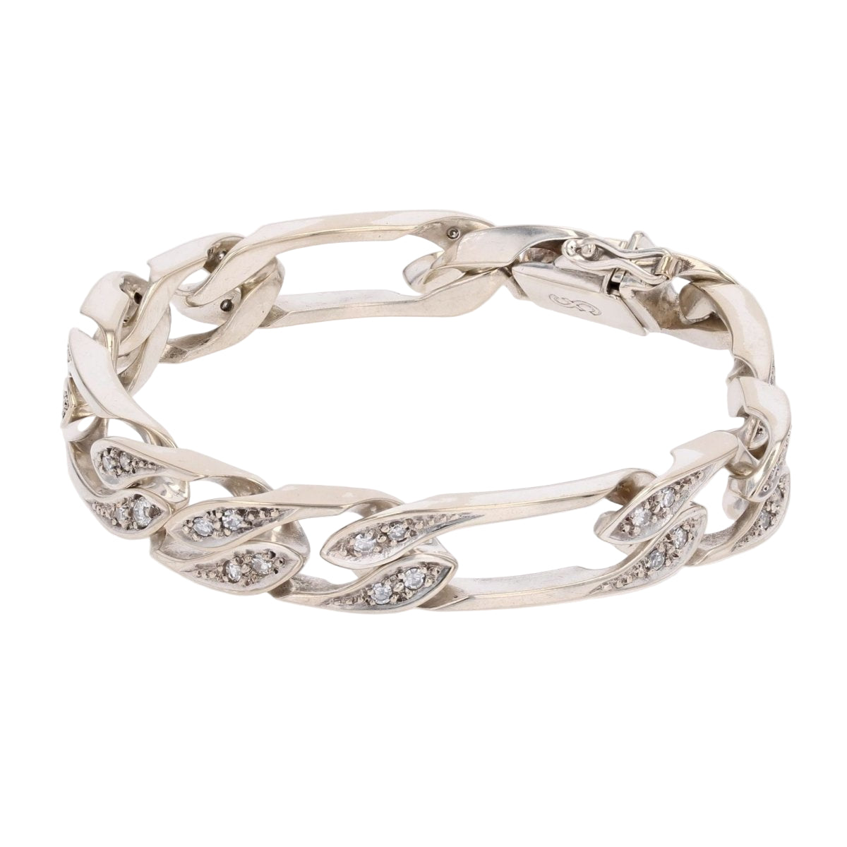 Bracelet GOURMETTE en or blanc diamants - Castafiore
