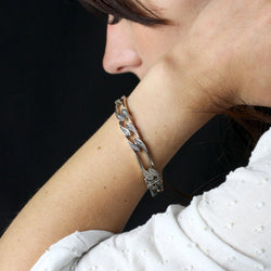 Bracelet GOURMETTE en or blanc diamants - Castafiore