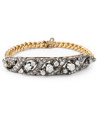 Bracelet Gourmette en or jaune, argent et diamants - Castafiore