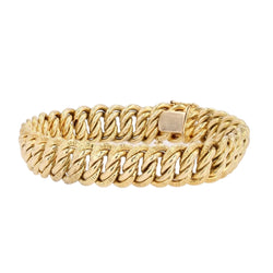 Bracelet Gourmette maille américaine en or jaune - Castafiore