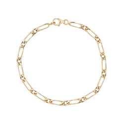 Bracelet Gourmette maille figaro en or jaune - Castafiore