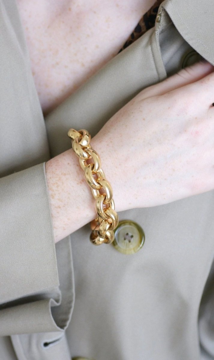 Bracelet grosse maille gourmette or - Castafiore