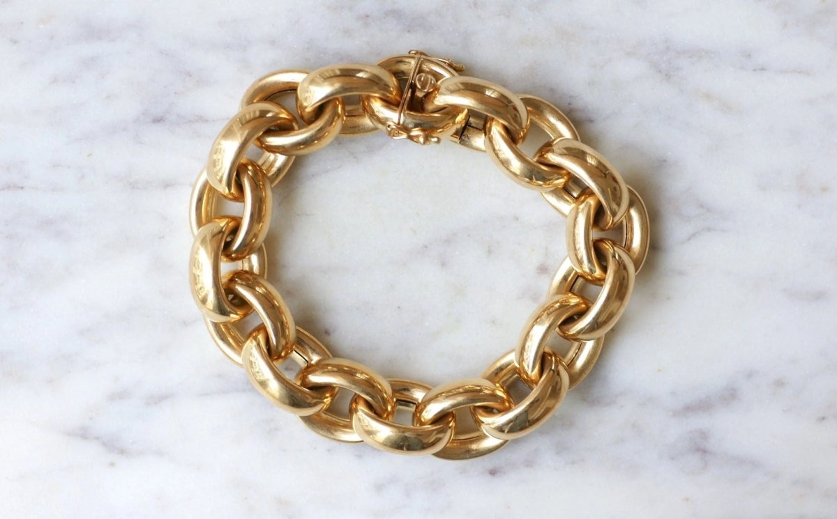 Bracelet grosse maille gourmette or - Castafiore