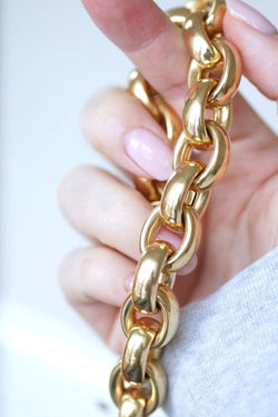 Bracelet grosse maille gourmette or - Castafiore