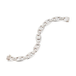 Bracelet HERMÈS Cassiopé maillons en argent saphirs blancs - Castafiore