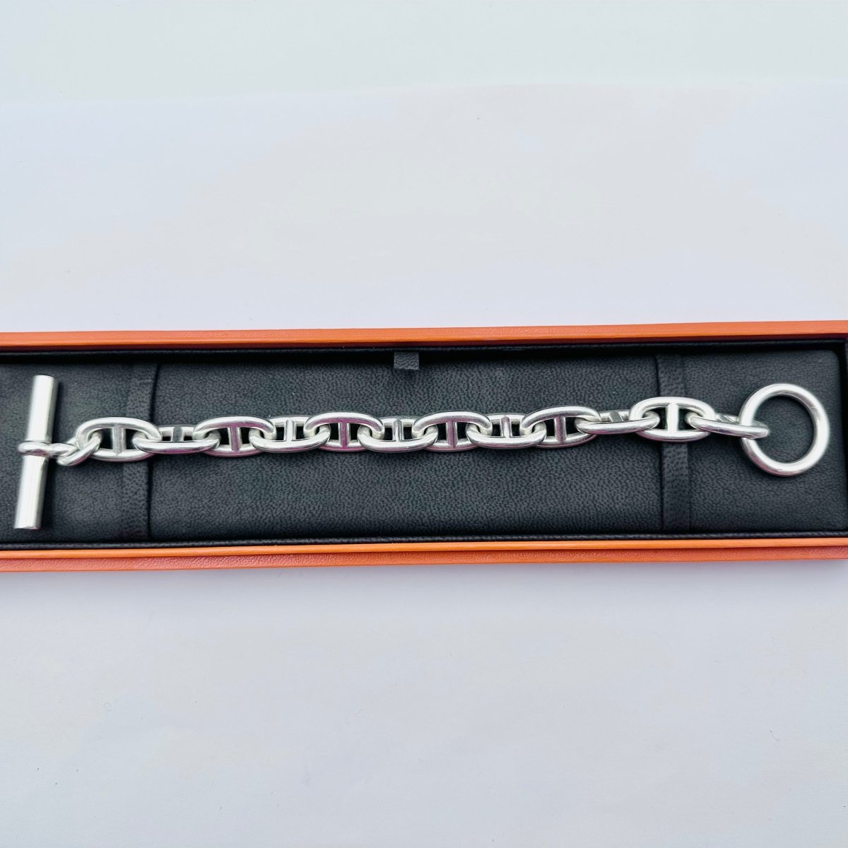 Bracelet HERMÈS "Chaîne d'ancre" en argent - Castafiore