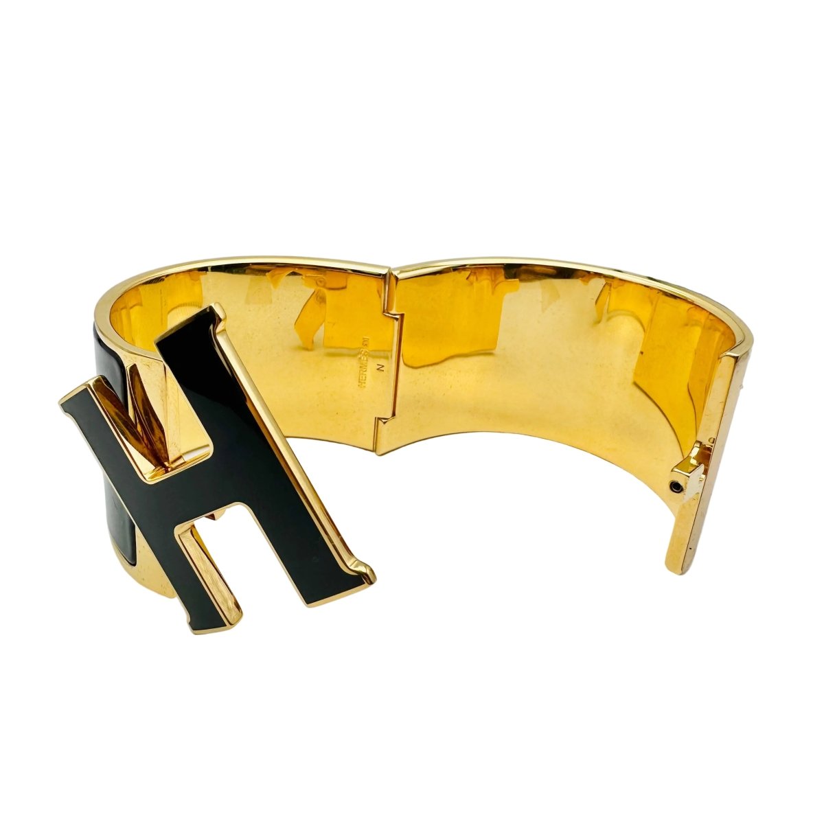 Bracelet HERMÈS Clic Clac H en métal doré et émail - Castafiore