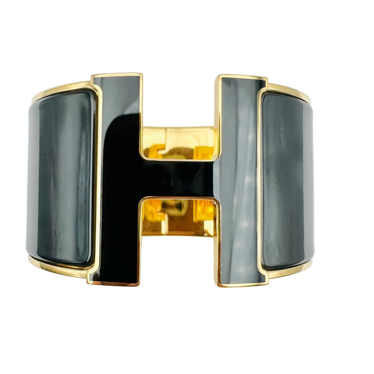 Bracelet HERMÈS Clic Clac H en métal doré et émail - Castafiore