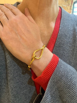 Bracelet Hermès Jumbo Métal Doré Cuir - Castafiore