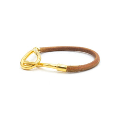 Bracelet Hermès Jumbo Métal Doré Cuir - Castafiore