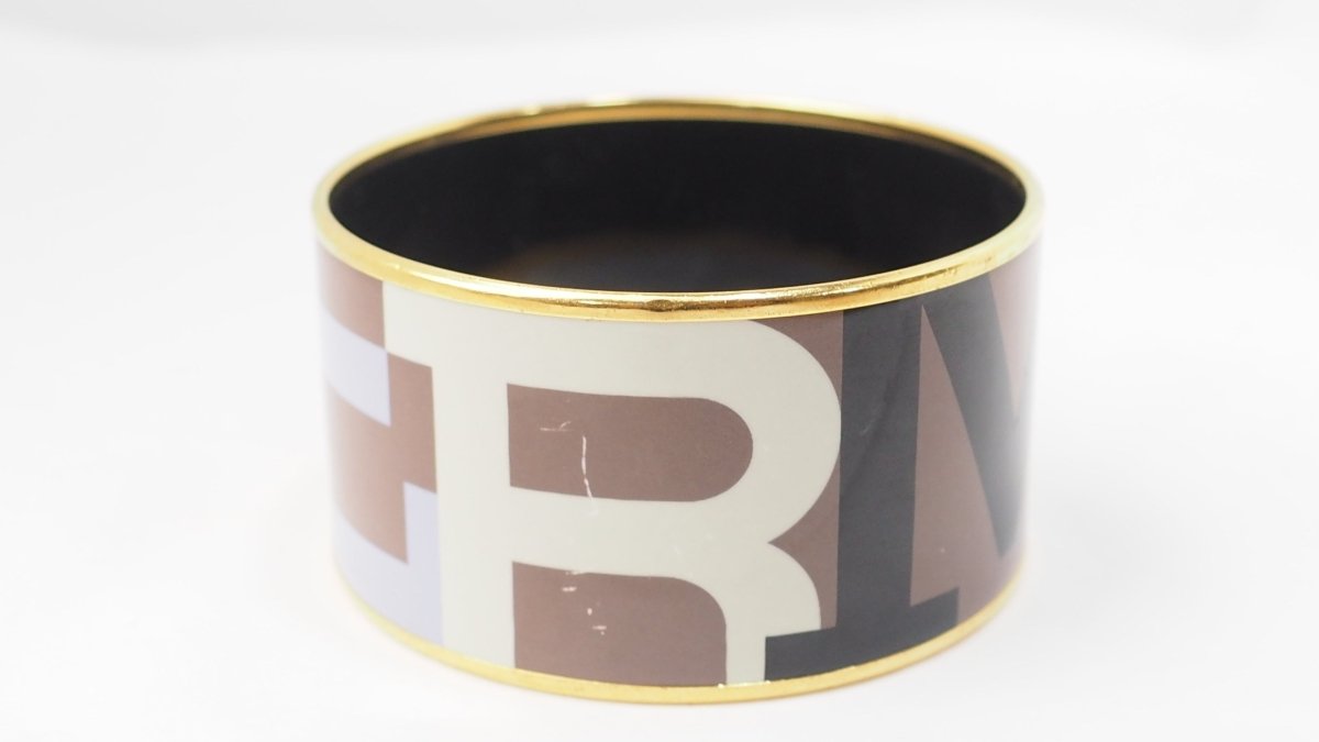 Bracelet Hermès manchette en émail multicolore - Castafiore